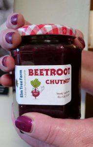 Beetroot chutney from Elm Tree Farm shop in Bristol